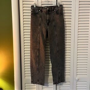 Madewell Gray/Black Perfect Vintage Straight Jean Meaford Wash: Seamed Size 29